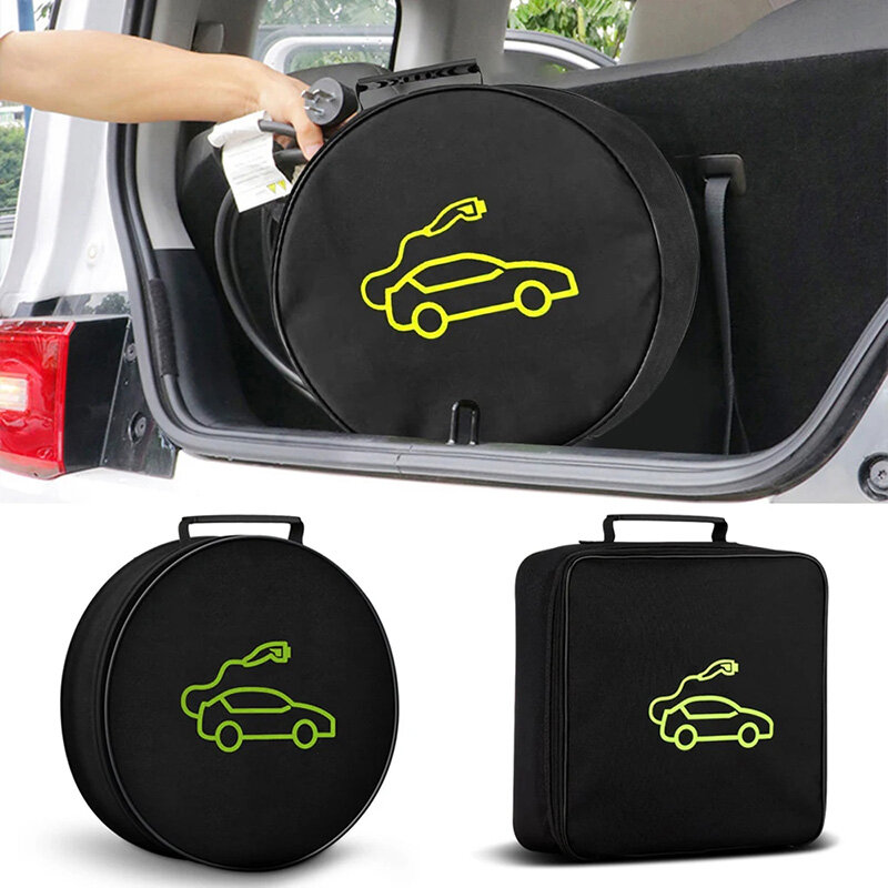 Electric Vehicles Battery Cable Bag Waterproof Fireproof EV Car charger Gun Storage Organizer For Charging Cables Cords Hoses