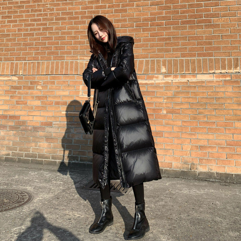 2023 schwarze Winter Frauen Daunen jacke langer Mantel Kapuze Baumwolle gepolsterte Parkas weibliche Mäntel hochwertige warme Kleidung Frauen Mantel