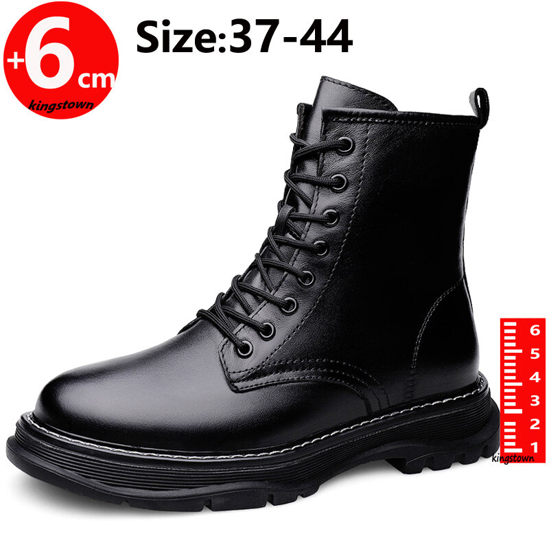 Sepatu bot Ankel luar ruangan untuk pria, sepatu bot musim dingin, sepatu Formal hangat penambah tinggi badan, sepatu luar ruangan ukuran 37-46