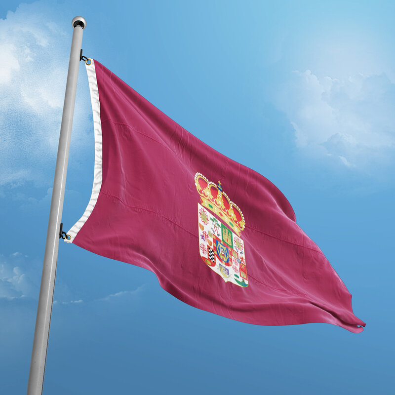علم سيوداد ريال 3x5 قدم 90x150 سم إسبانيا أعلام المقاطعات لافتات ديكور منزلي داخلي في الهواء الطلق البوليستر معلقة