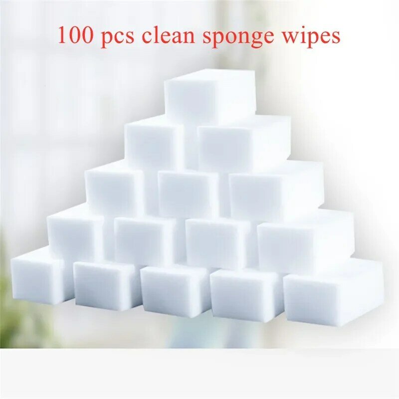 100 Stks/partij Magic Sponge Multi-Functionele Cleaning Eraser Melamine Spons Voor Keuken Badkamer Schoonmaken Accessoires 100*60*20Mm