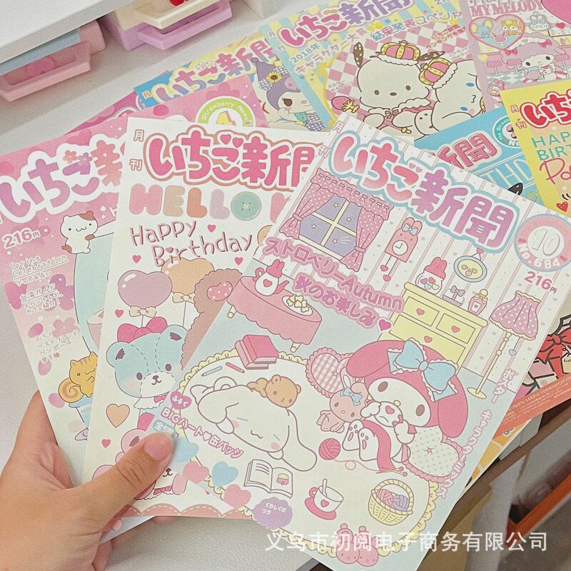 Sanrio kartun Hello Kitty Cinnamoroll bayi Poster bulanan anak perempuan dekorasi ruangan indah stiker dinding kamar tidur siswa Diy