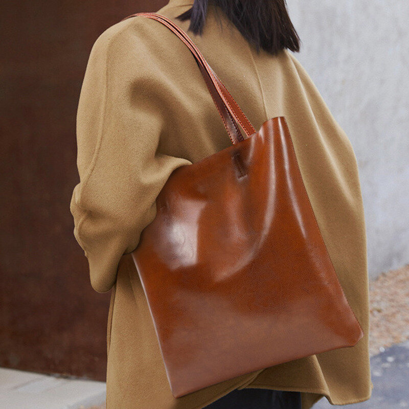 Capacity Bag Shoulder Large Leather Handheld Handbags For Women Casual High-Quality Messenger Versatile Luxury Crossbody Fashion