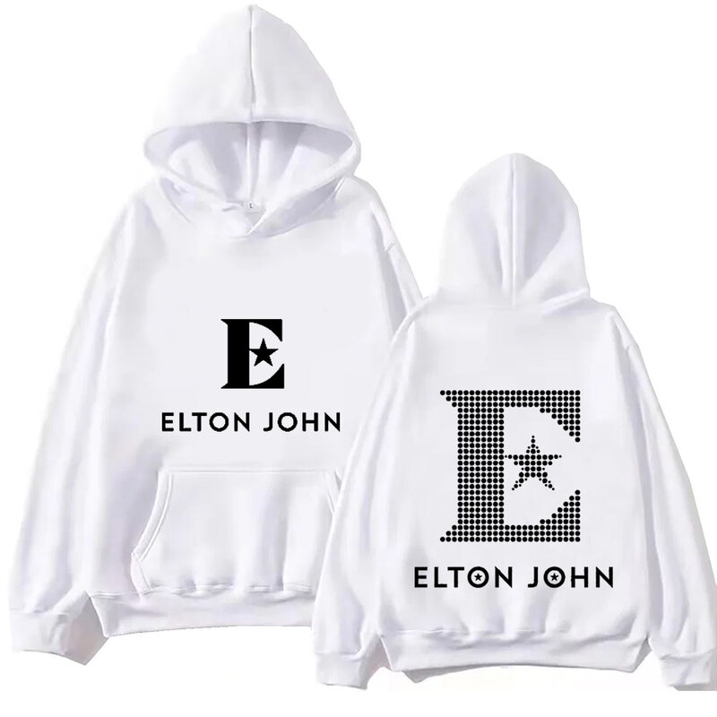 Elton John Hoodie diamantes, moletom manga comprida, tops casuais, presente para fãs de música, primavera e verão 2024