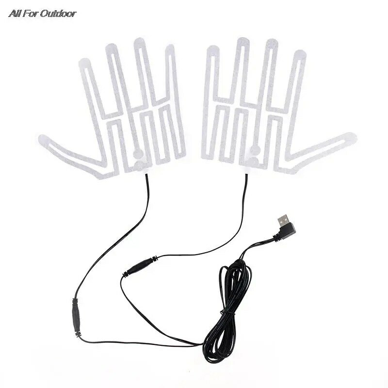 1 para nowych 5V podgrzewane skarpety USB podkładki z włókna węglowego elektrycznie podgrzewane wkładki zima ciepłe ręce ręce do ogrzewania rękawiczek talii
