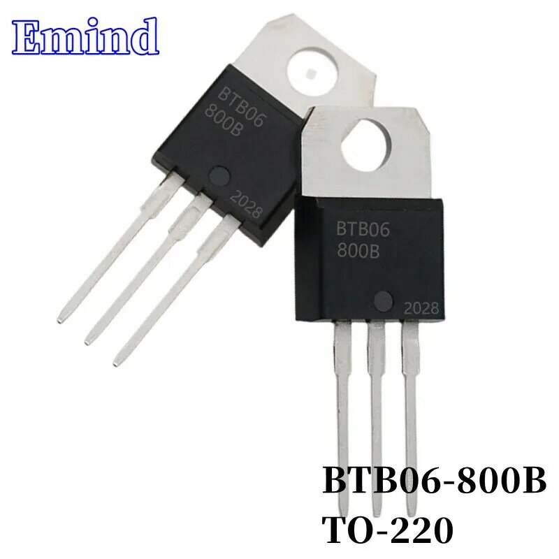 10 pces BTB06-800B btb06 tiristor para-220 6a/800v dip triac grande chip
