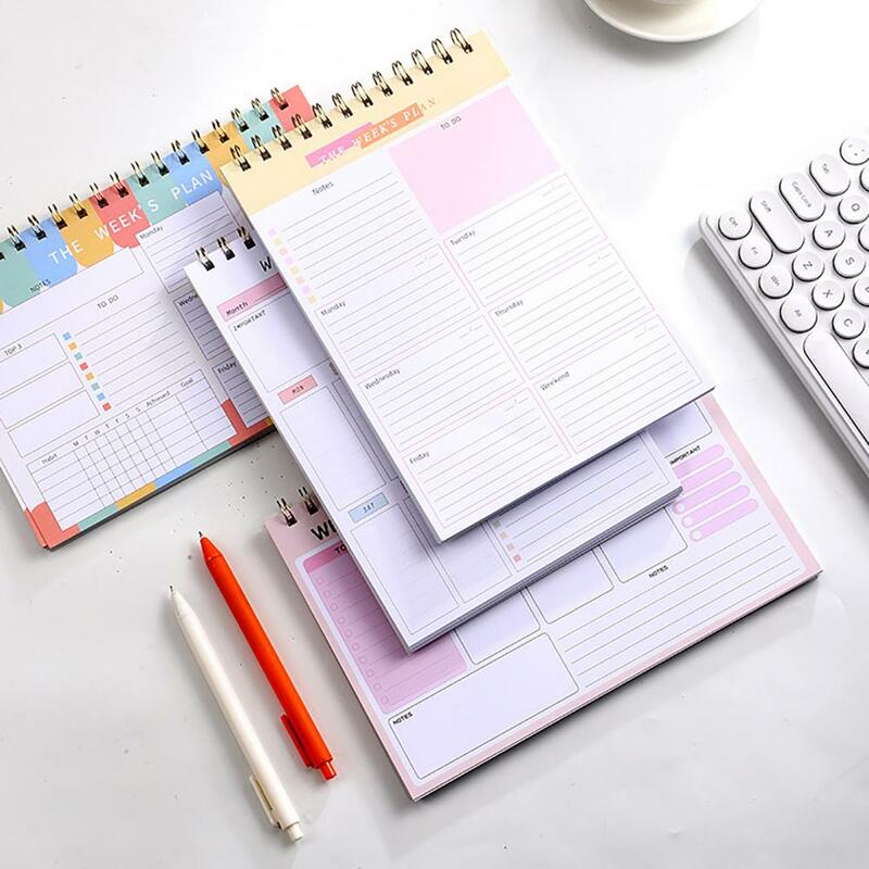 English Weekly Planner Notebook com Goal Setting, Daily Schedule Notebook, To Do List, School e Office Supplies