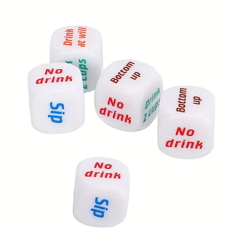 1PC High Quality Acrylic 6 Sided Round Corner Dice For KTV Bar Club Adult Party Game Playing English Drinking Wine Dice