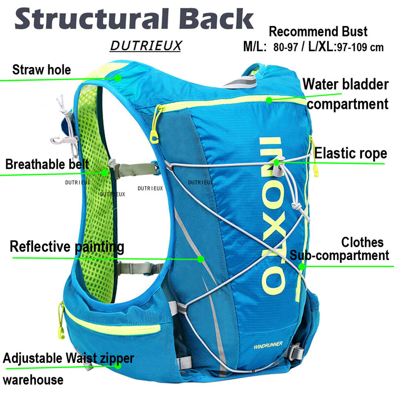 Sacs à dos de course à pied exquis pour hommes et femmes, sacs à eau de randonnée, sacs à dos de plein air, sacs à dos de coulée de cyclisme, 8L