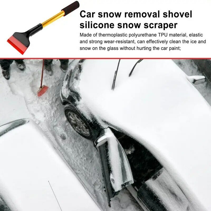 Car Shovel with red Max Rubber Ergonomic Design Cleaning Glass Scraper non slip handle Window Tint Glass Wash Cleaning Tool