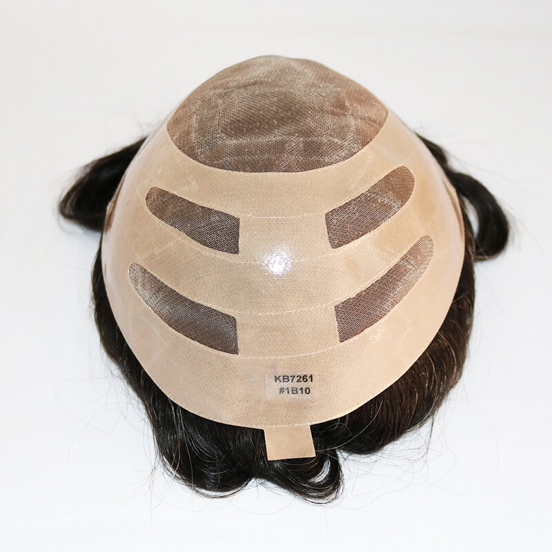 Natural Hairline Men's Wigs Super Strong Durable NPU Bond Base Men Human Hair Toupee Capillary Prosthesis Hairpieces System