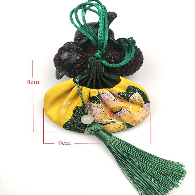 Accesorios de Hanfu de ajenjo de bolsita de estilo antiguo, colgante de bolsita bordada, colgante portátil hecho a mano, bolsa vacía con punta