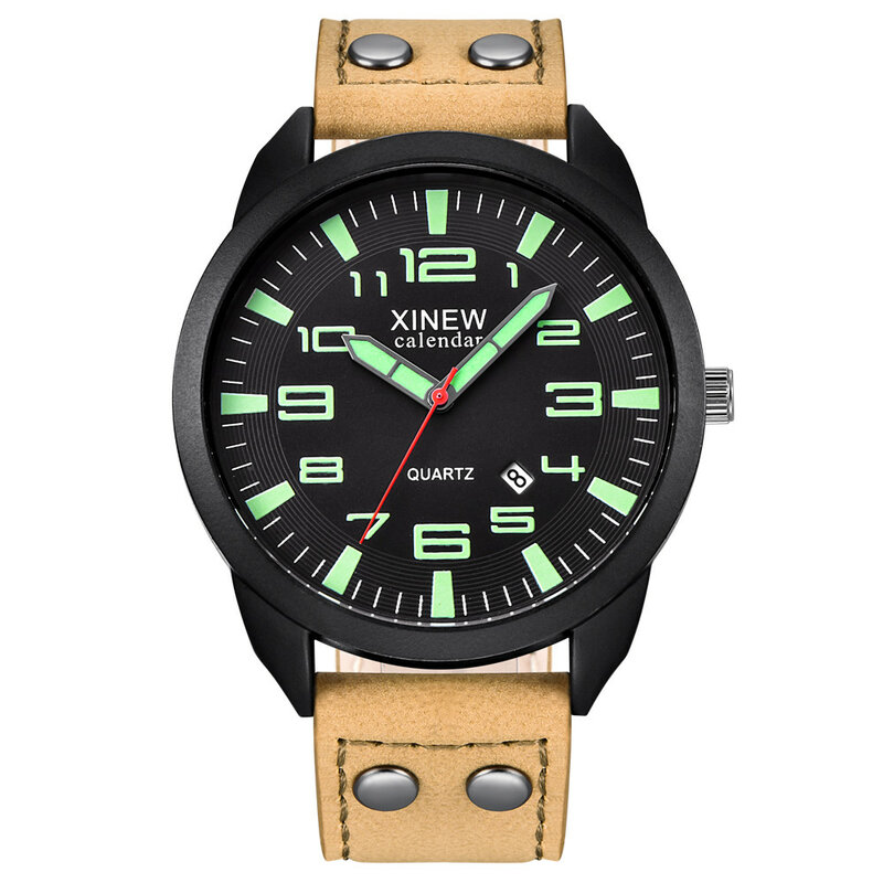 Leather Strap  Calendar Luminous Dial Outdoor Men'S Quartz Watch Watch Men Wrist Watch Men'S Watch Male Watch Luxury 2024