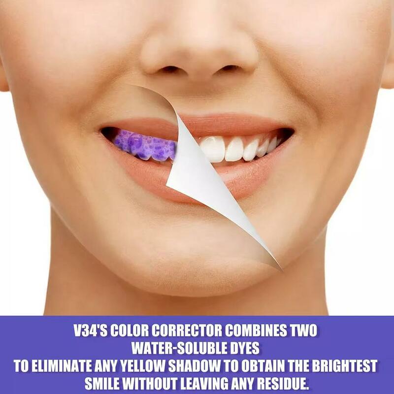 Фиолетовая отбеливающая зубная паста V34 30 мл, удаление пятен, уменьшение желтения, уход за зубами, дыхание, осветление зубов R7n8
