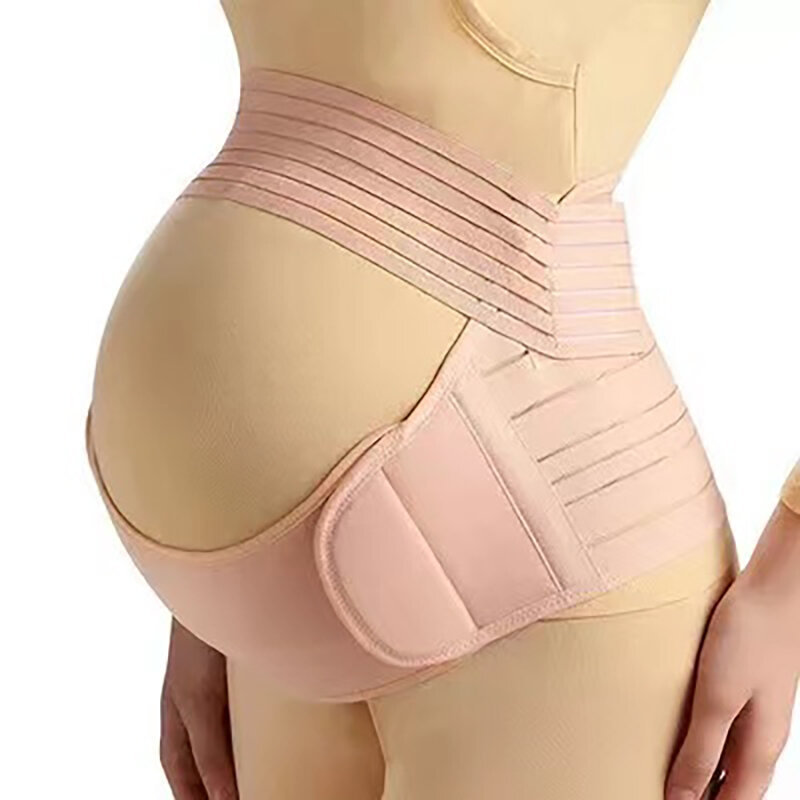 Mulheres grávidas pode ajustar o cinto de apoio abdominal alívio respirável cinto de apoio cintura grávida 3 peças conjunto