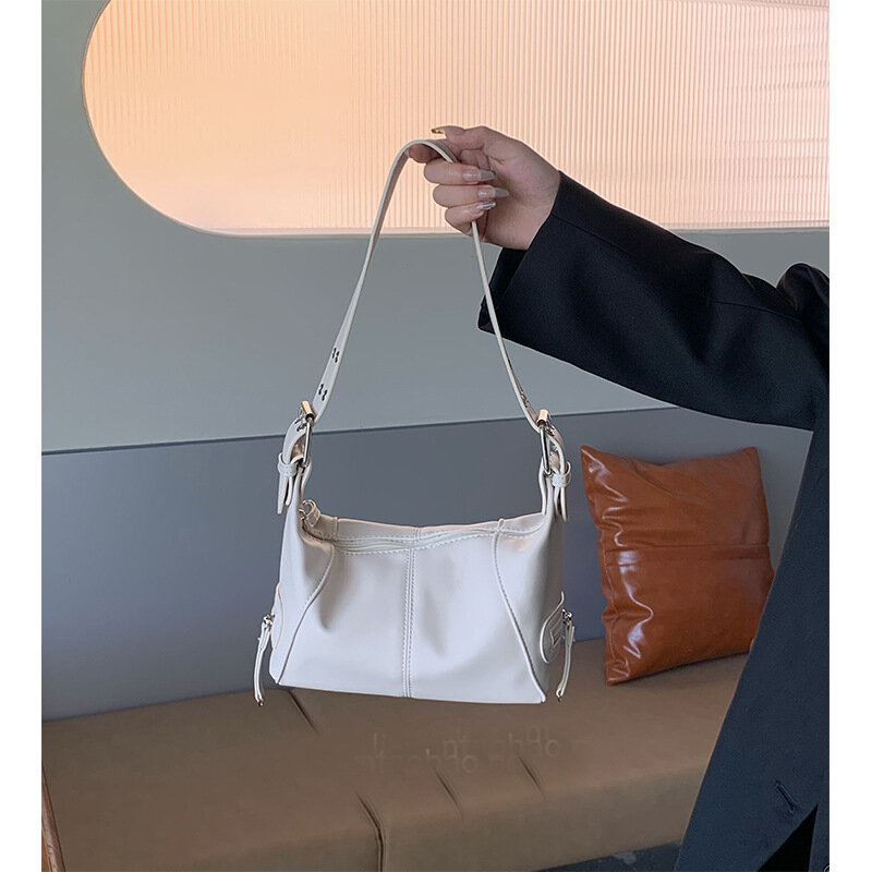 حقيبة عتيقة محمولة للنساء من البولي يوريثان تحت الإبط ، حقيبة بتصميم فرنسي قديم من الطراز الأوسط ، حقيبة كتف واحدة للسيدات ، جديدة