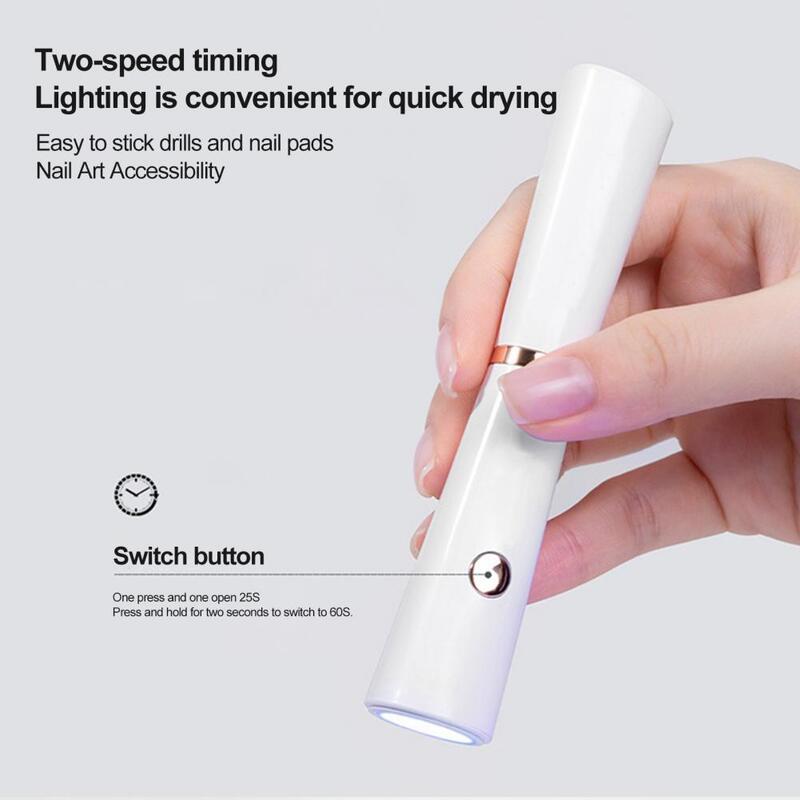 Oplaadbare Nagellamp Draagbare Oplaadbare Led-Nagellamp 3W Handheld Manicure Droger Met 25/60S Timing Ideale Nail Art Voor Gel