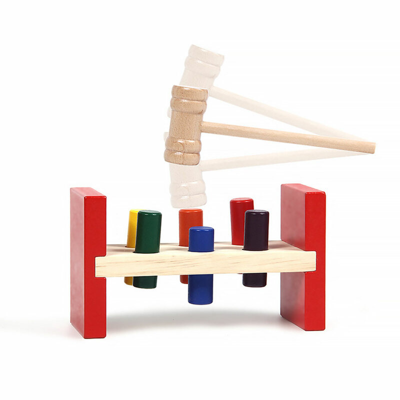 Juguetes de madera para golpear, juguete Montessori para el desarrollo temprano