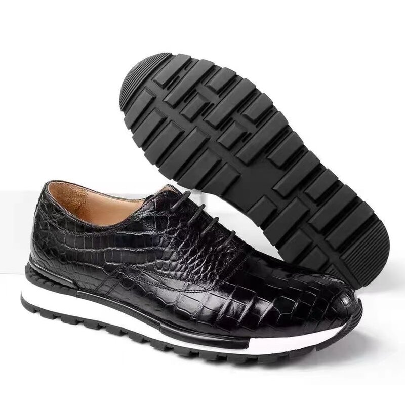 Sapatos de couro genuíno de crocodilo masculino, sapatos casuais masculinos, nova chegada, moda, 2023, 2023