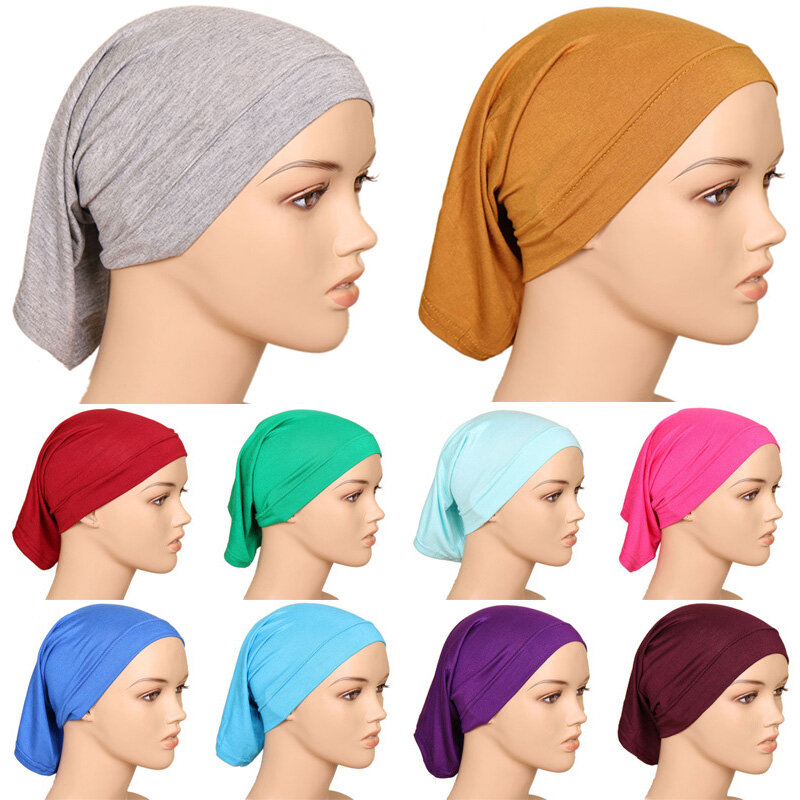 イスラム教徒の女性のためのファッショナブルなターバン,ソフトキャップ,イスラムのアンダースカーフキャップ,女性のヘッドラップ,屋内ヒジャーブ,新しいコレクション