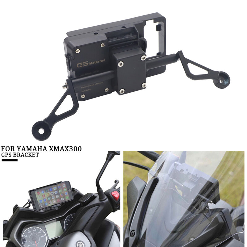 Novos acessórios da motocicleta xmax300 frente suporte do telefone smartphone gps navegação montagem para yamaha xmax 300 125 250 400