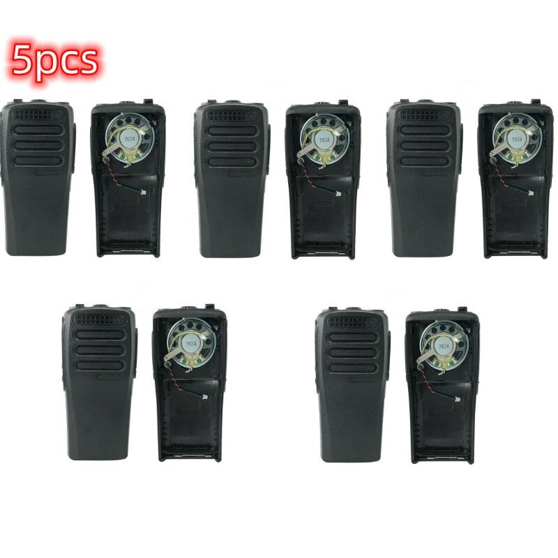 Lot5 Black Walkie Replacement Repair Housing Cover Case kit With Speaker Fit For CP200D DEP450 XIR P3688 DP1400 Two Way Radio