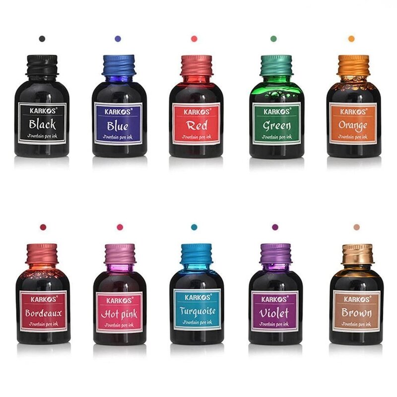 Fountain Pen Ink Bottle 30 ml / Ink-Sac Set, Water Soluble Colorful Replaceable Refill Office School Supplies Student Stationery