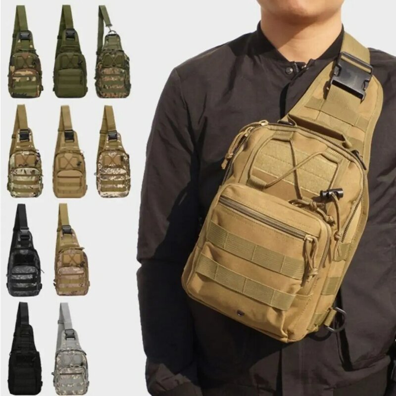 Camouflage Sling Bag Casual Oxford Cloth Tactical Crossbody Bag Waterproof Sling Backpack Outdoor Travel Hiking