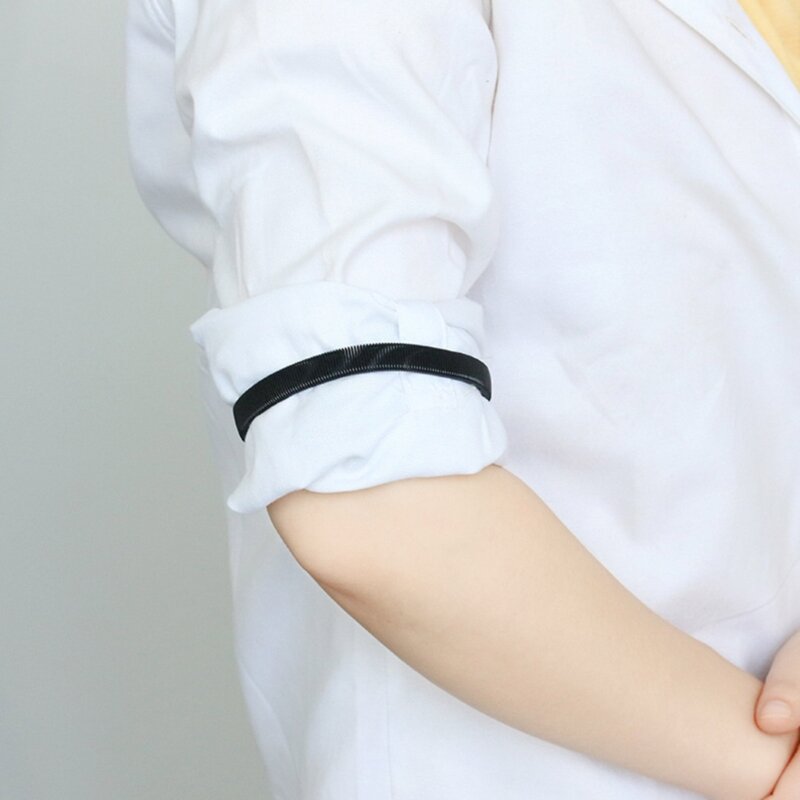 2PCS Punk Shirt Sleeve Holder Elastic Cuff Bracelet Bar Adult Adjustable Armband T8NB