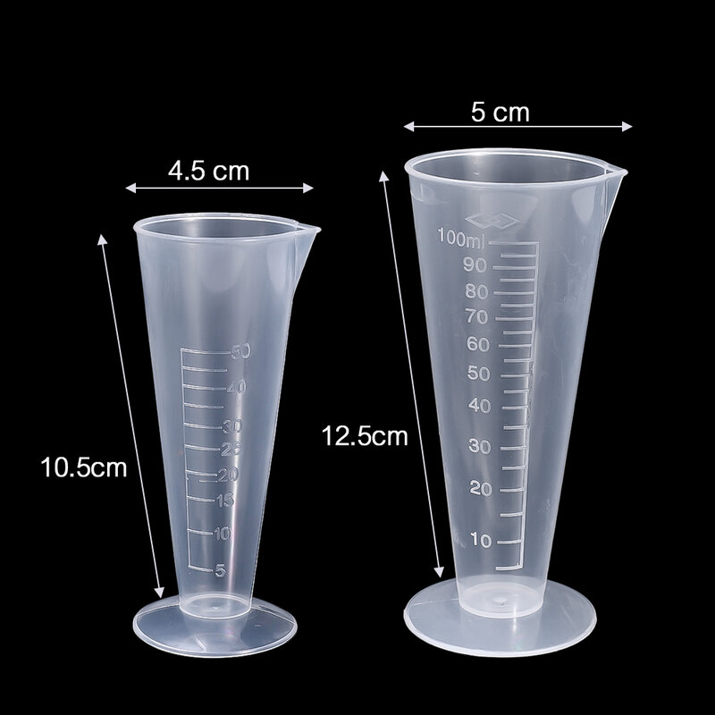100ML Copo De Medição De Plástico Transparente Escala Copo De Medição Despeje Bico Sem Alça Recipiente Líquido Para Cozinha Bar Suprimentos