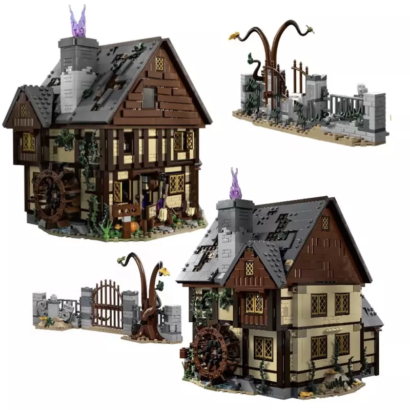 2023 baru 21341 Hocus Pocused The Sanderson Cottage dirakit blok bangunan batu bata Halloween mainan untuk ide hadiah anak-anak