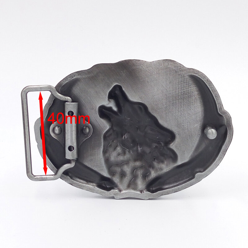 Cheapify Dropshipping Western Moon Full Animal Wolf Howl Funny Man Belt Buckle 40mm