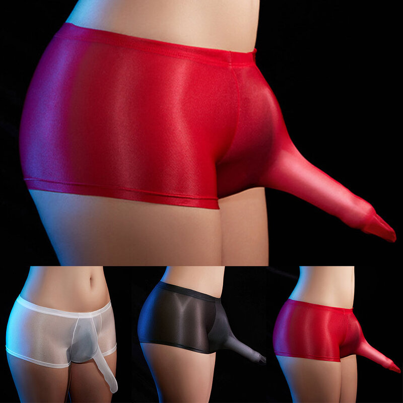 Celana dalam pria seksi Boxer Boxer Bikini tembus pandang rendah celana dalam Boxer pakaian dalam Ultra tipis celana dalam Jockstrap kantong tonjolan