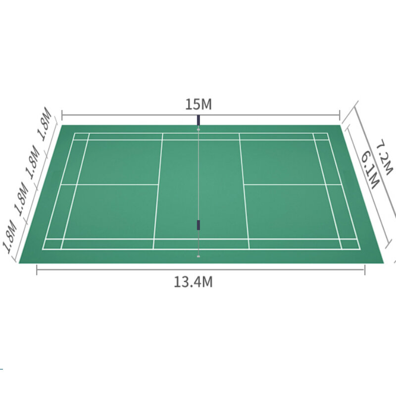 Легко устанавливаемый и чистящий пол из ПВХ, крышка для бадминтона, теннисного корта, спортивное напольное покрытие с белыми линиями логотипа