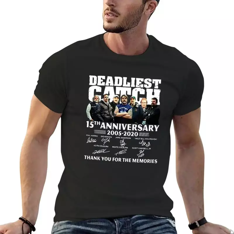 Kaus 2005-2020 ulang tahun 15 Deadliest Catch Atasan musim panas ukuran plus T-Shirt pria grafis