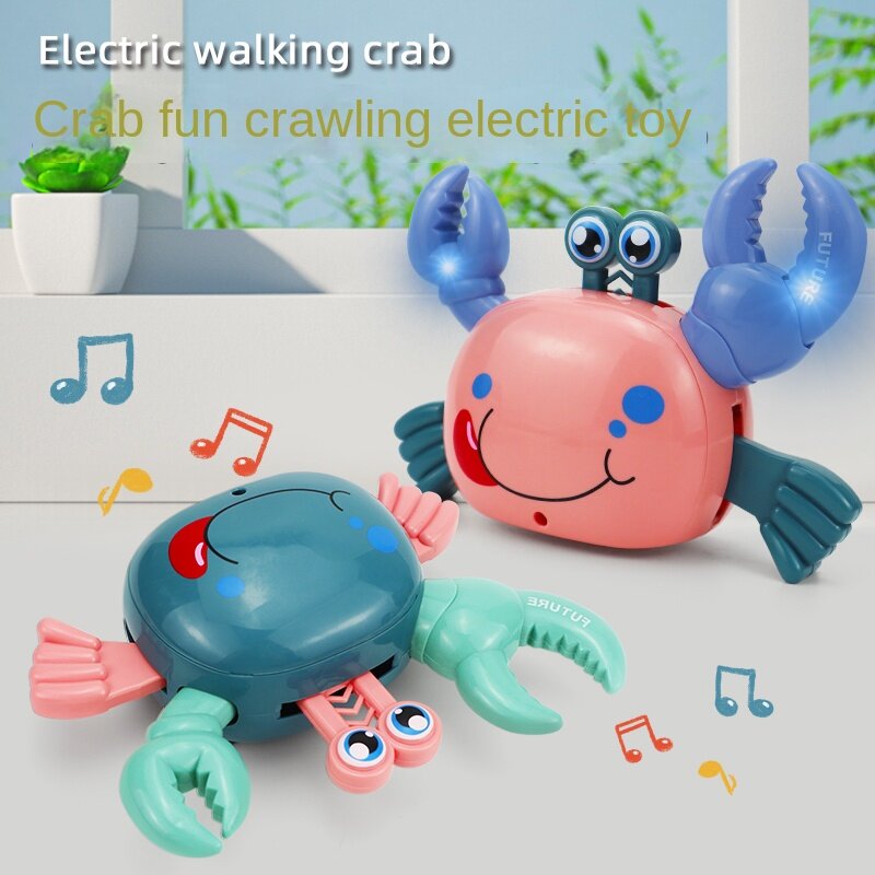 Baby Kinderen 0-12 Maanden Baby Muziek Elektrisch Geluid Elektrische Krab Bewegende Speelgoed Puzzel