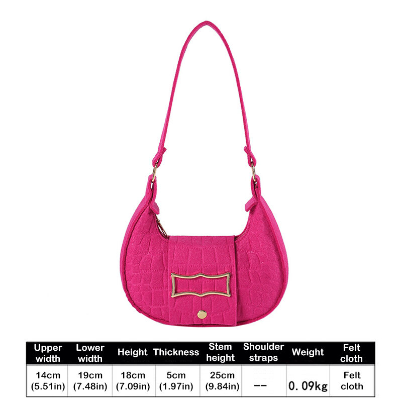 Simple Korean Version Of The Casual Bag Female Fashion Solid Color Shoulder Bag Commuter Foreign-style Crossbody Crescent Bag