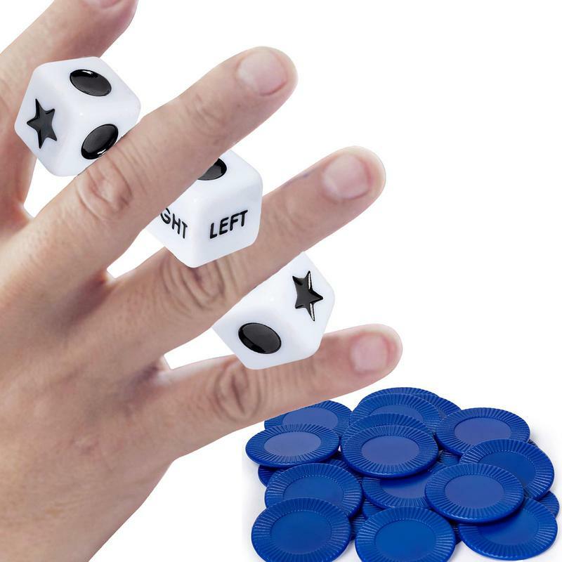 Left Right Center Dice Game English Version Innovative Left Right Center Game With 3 Dices And 24 Chips For Club Drinking Games