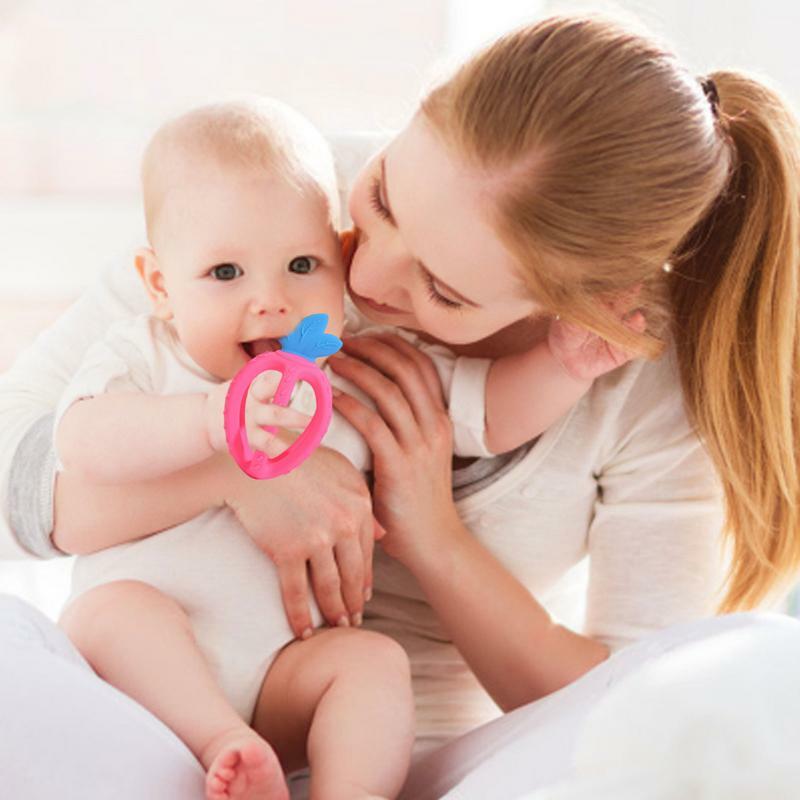 Owocowy gryzak dla niemowląt do żucia dla dziecka gryzak do chwytania trzymającego rzucanie silikonowych zębów trzonowych gryzak ćwiczenia elastyczności