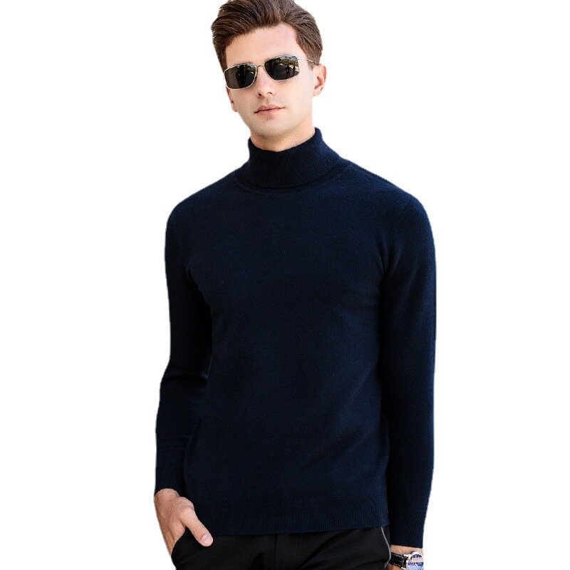 MRMT 2024 Новый мужской свитер с высоким воротником сохраняет тепло близко-искусственный Молодежный трикотажный трендовый Топ для мужчин