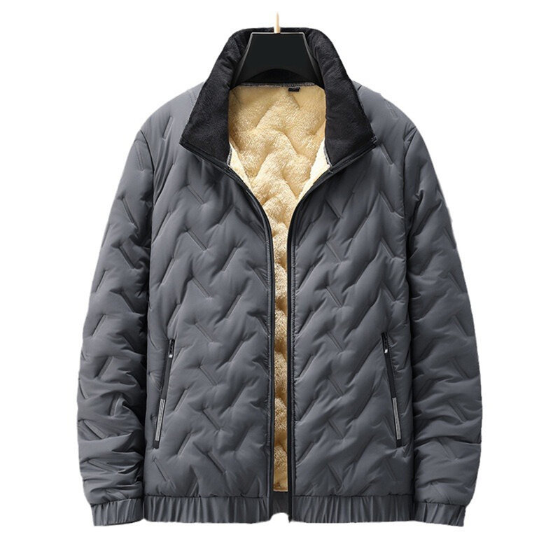 Jaqueta de cordeiro quente grossa masculina, casacos Parka, sobretudo solto casual, gola com gola, moda ao ar livre, Parkas