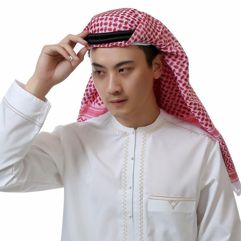 Islamische Foulard Print Schal Männer arabische Kopf bedeckung Hijab Schal Turban arabische Kopf bedeckung für Frauen muslimische Kleidung Gebet Turbante