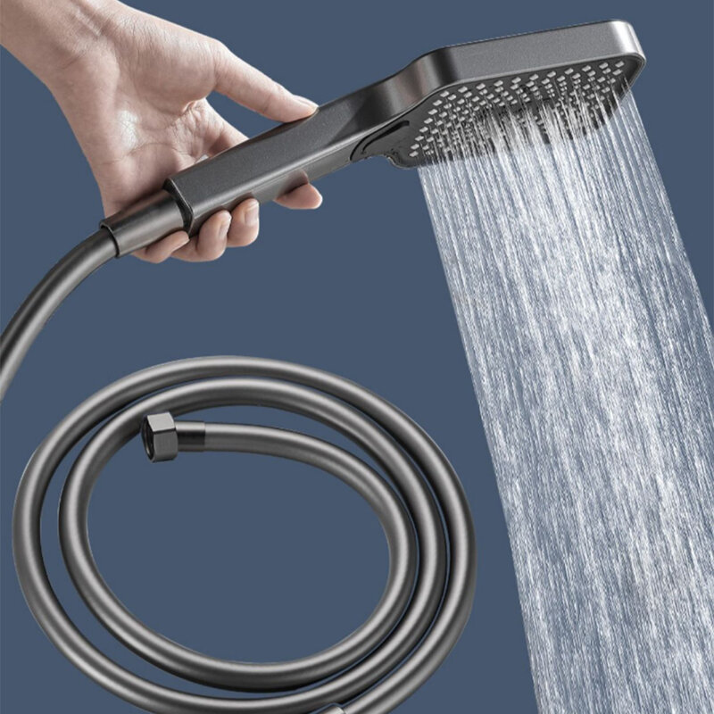 1 szt. 1.5M wąż prysznicowy z pcv wysokociśnieniowy wąż prysznicowy do łazienki z ręczną główką szaro-czarną wyposażenie łazienki do domu