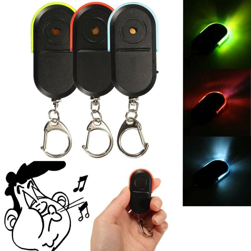 Whistle Key Finder com Luz LED, Alarme Anti-Perdido Inteligente, Mini Sensor, Chaveiro Localizador, Som