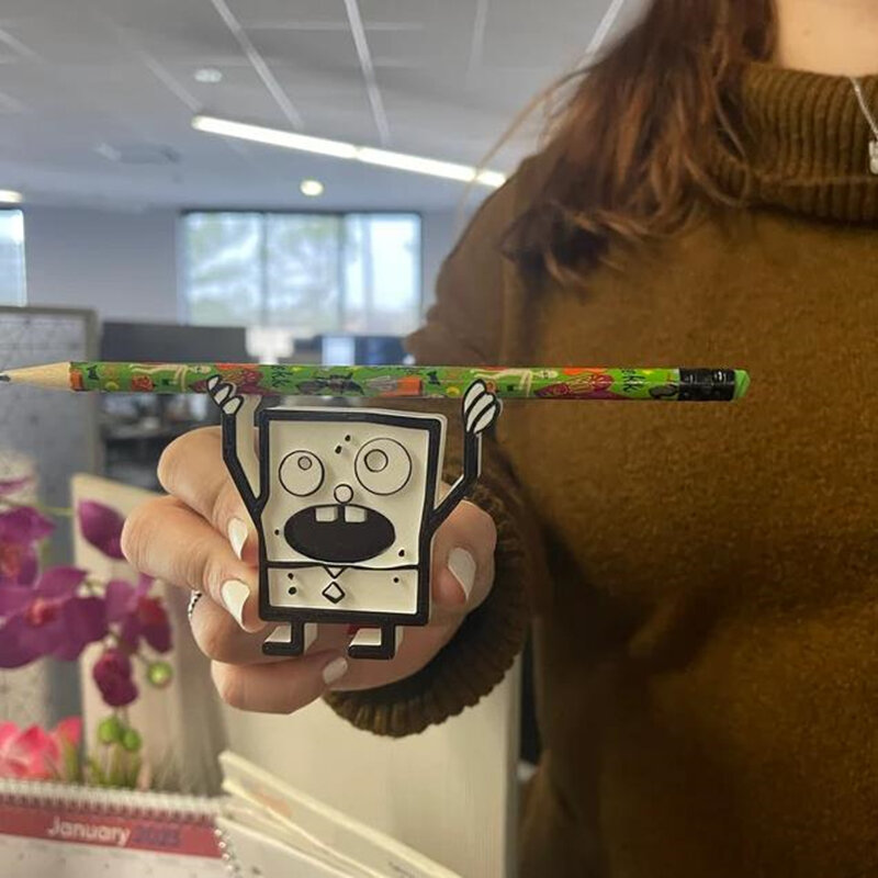 3D uchwyt na ołówek z nadrukiem DoodleBob uchwyt na ołówek biurko obsadka do pióra biurko Organizer dekoracje biurowe stojak na długopisy