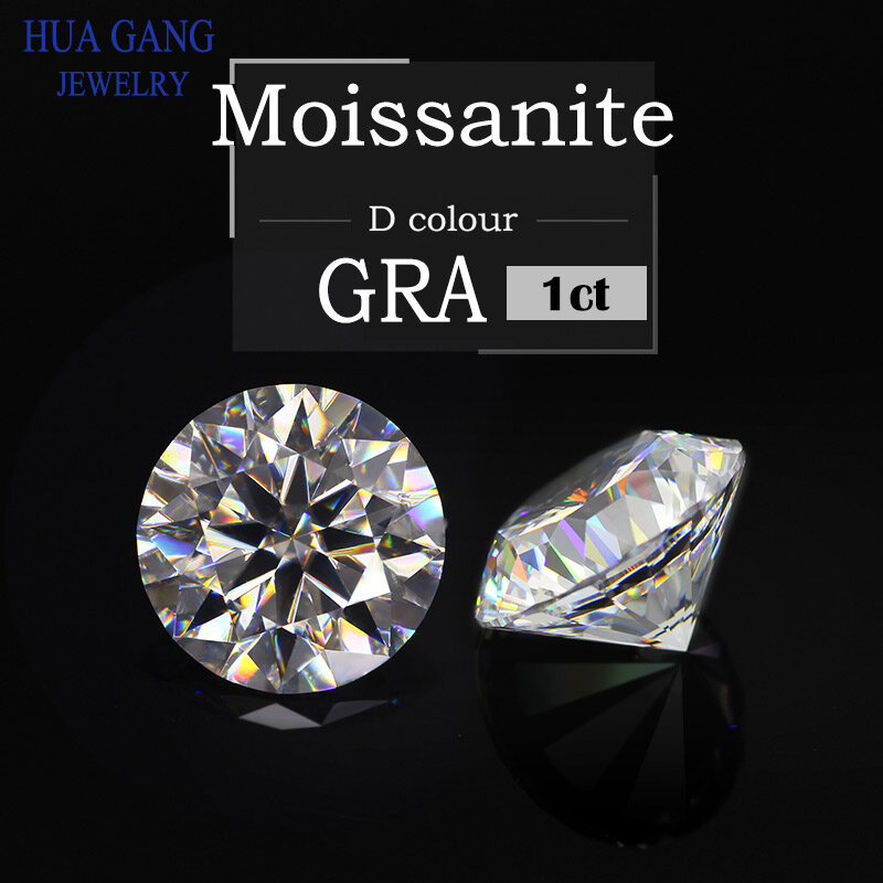 D Color VVS1 3mm to 15mm Loose Moissanite Stone 1ct 2ct Beads Round Brilliant Cut Excellent Cut Grade Test Positive Lab Diamond