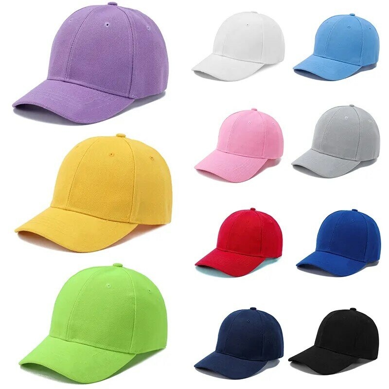 Gorra de béisbol con visera para niño y niña, sombrero clásico de Color sólido para primavera y verano, TSF #
