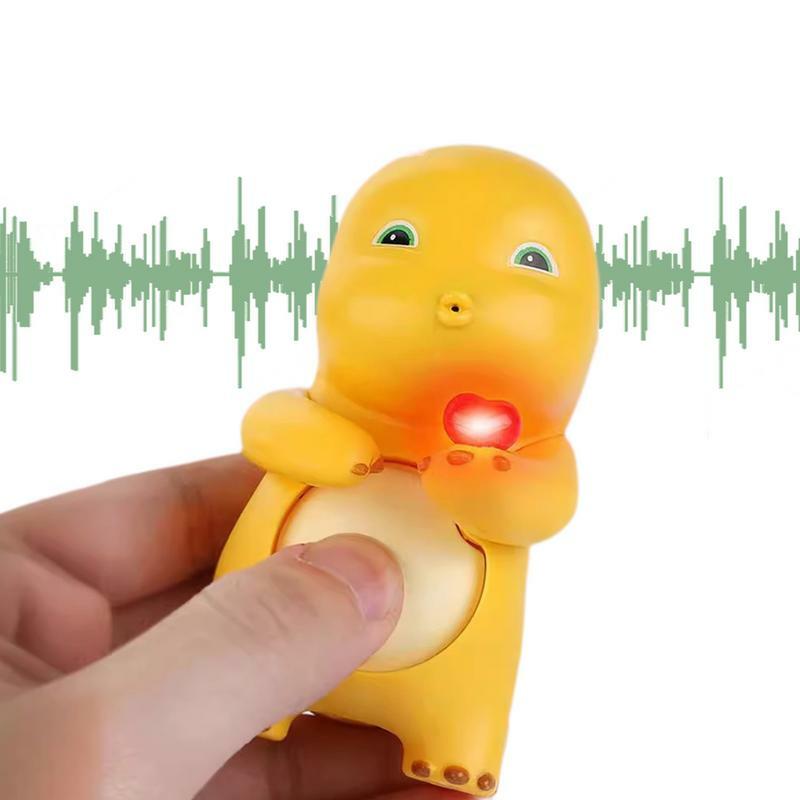 Figurki dinozaurów dla malucha mała żółta Model smoka zabawka do nagrywania kreatywny żółty smok do nagrywania zabawka dekoracja domowa smok