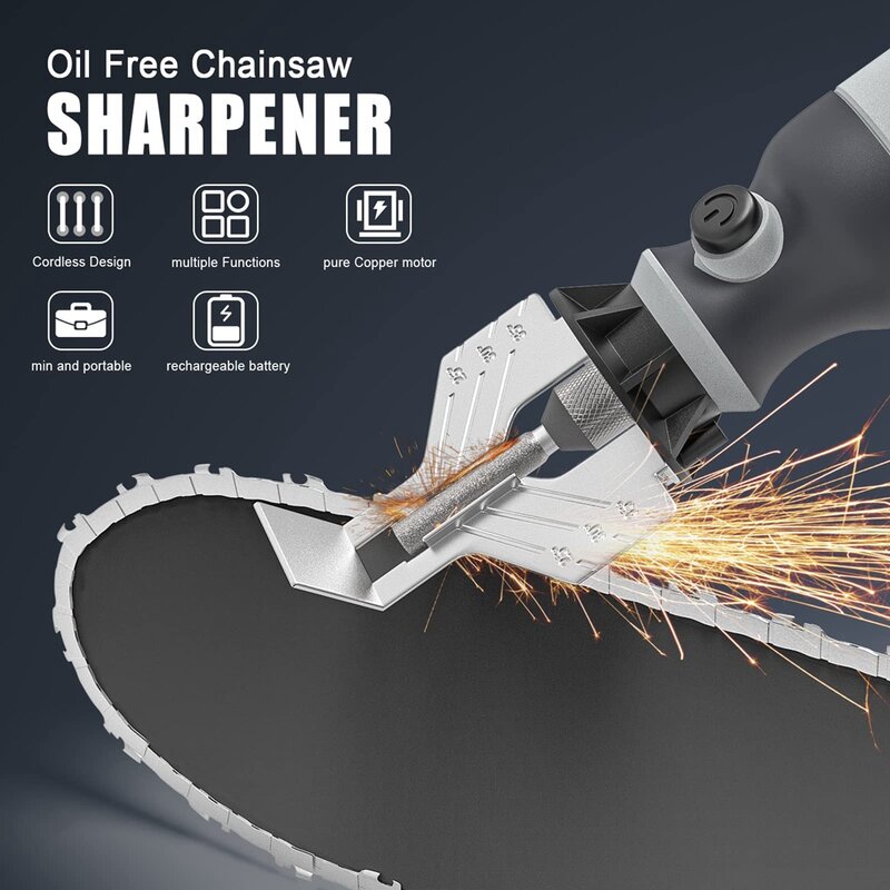 Cordless Chainsaw Sharpener, Electric Handheld Chainsaw Sharpening Kit, High Speed ​Chainsaw Sharpening Tool