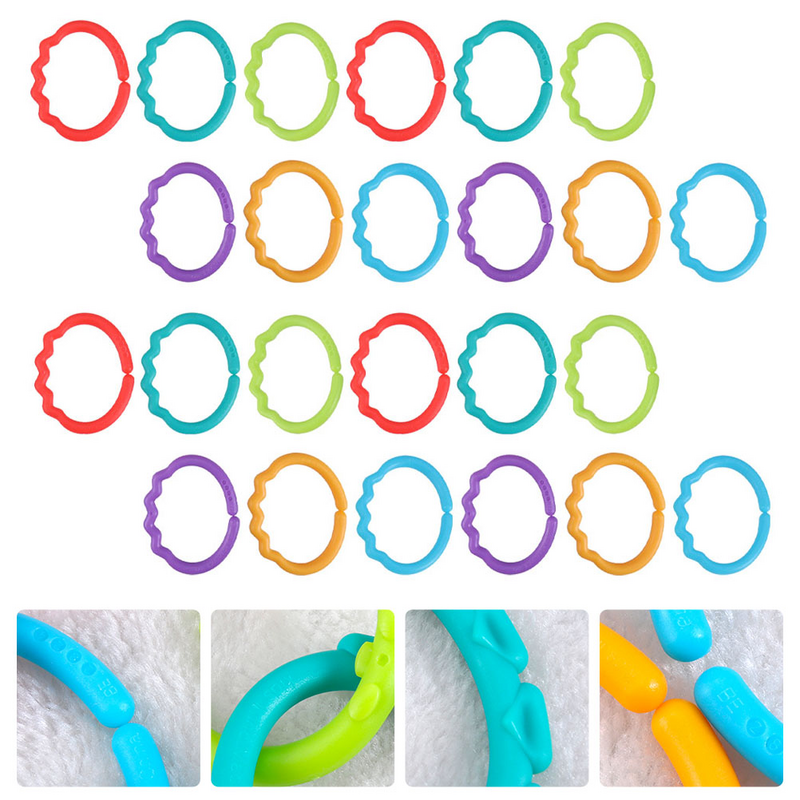 48 Stück greifen Jungen Jungen Spielzeug für Kleinkinder für Kleinkinder Verbindungs ring Säugling Backenzahn Baby Ringe Plastiks pielzeug tröstlich